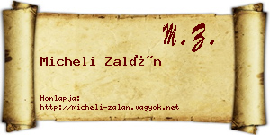 Micheli Zalán névjegykártya